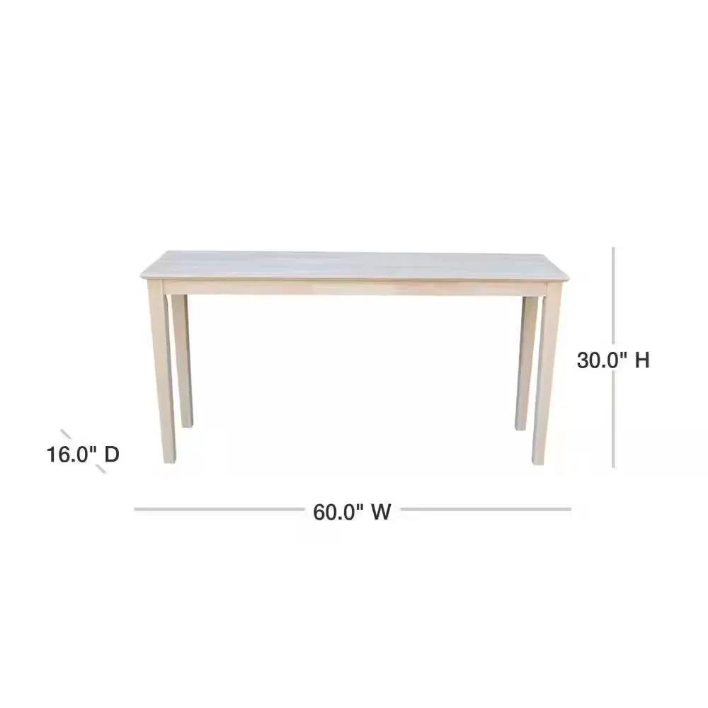 Unfinished Solid Wood 5-ft. Farmhouse Console Sofa Table - Tampa Home & Garden Store
