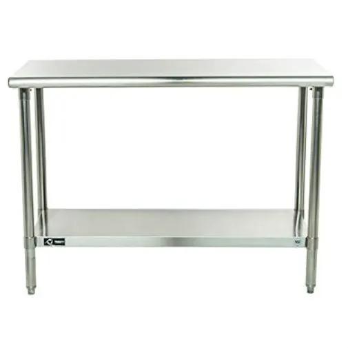 Stainless steel prep table with bottom shelf, HomePacific kitchen utility workbench on Tampa Home & Garden Store