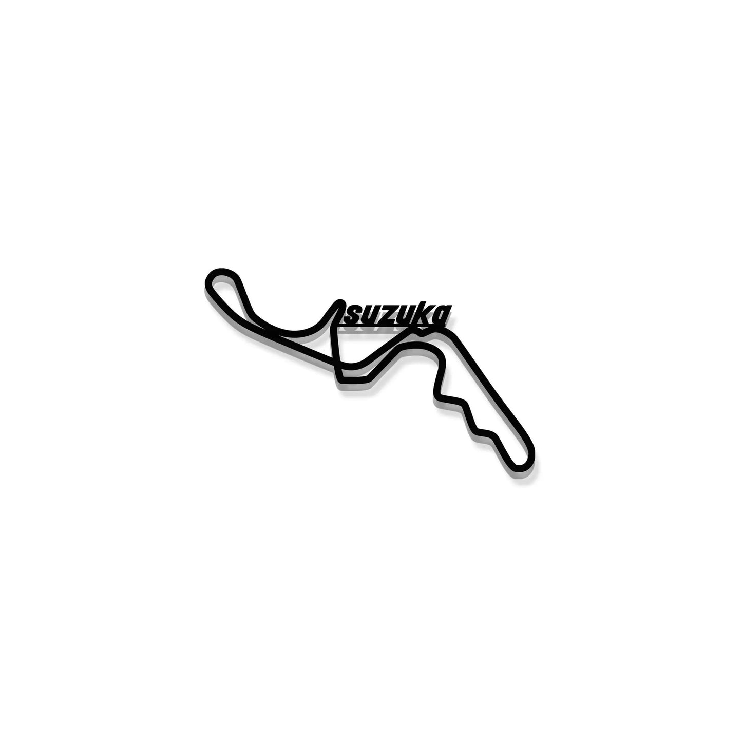 Suzuka Formula 1 metal circuit wall art with black track line and Suzuka logo on Tampa Home & Garden Store