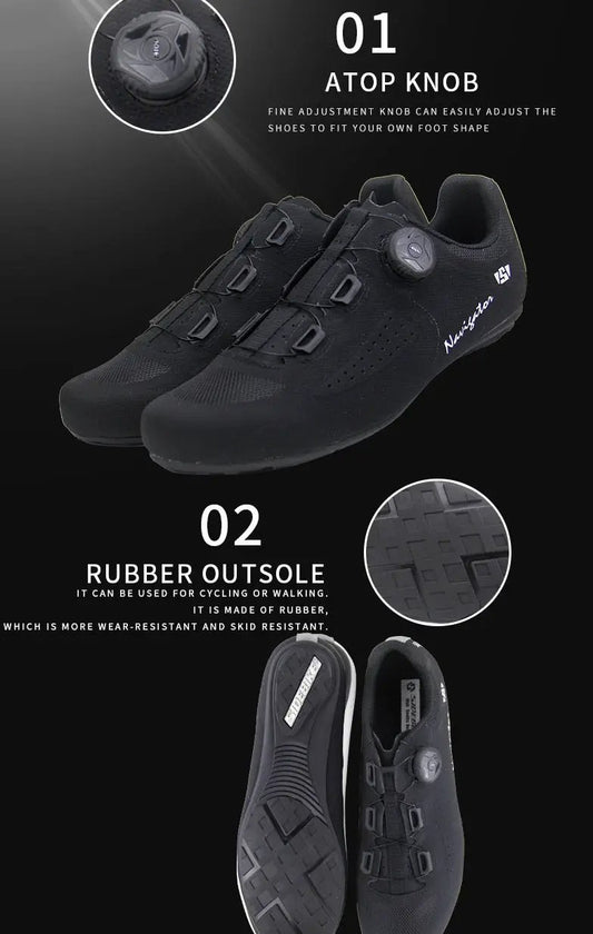 SV-08 Cycling Shoes Black by MagicCycling with BOA dial closure and rubber outsole on Tampa Home & Garden Store