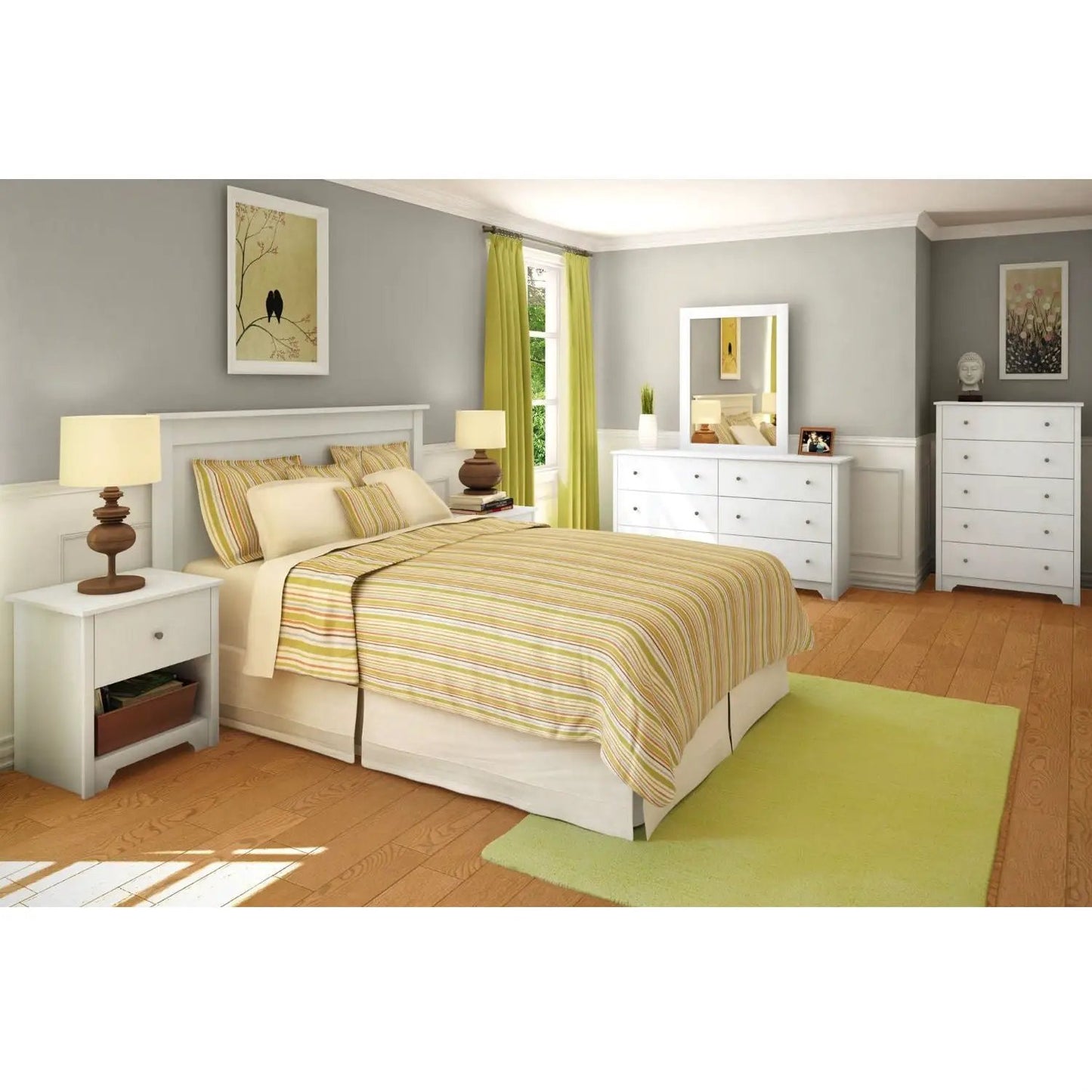 Full / Queen size Headboard in White Finish - Tampa Home & Garden Store