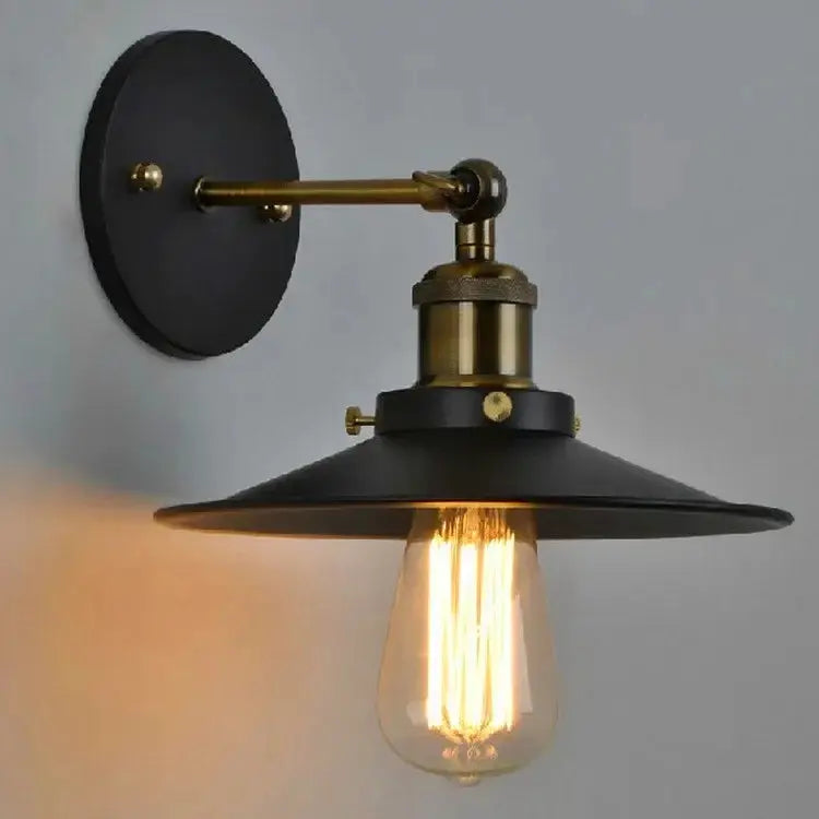 Wooden wall lamp with switch, E27 color sconce in black with brass hardware by Moktan Sabai on Tampa Home & Garden Store