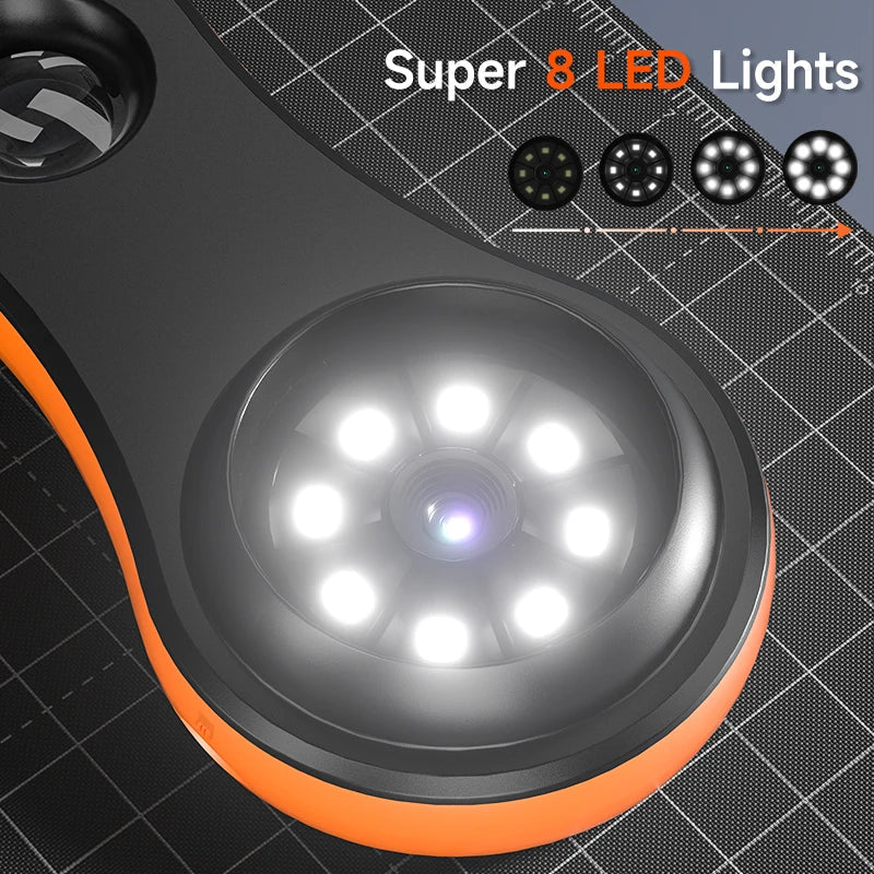 HD 1080P USB digital microscope orange and black with 8 LED lights for PCB repair on Tampa Home & Garden Store