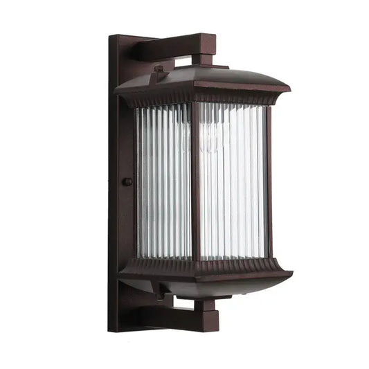 Outdoor Waterproof Metal Wall Lamp bronze with ribbed glass Moktan Sabai on Tampa Home & Garden Store