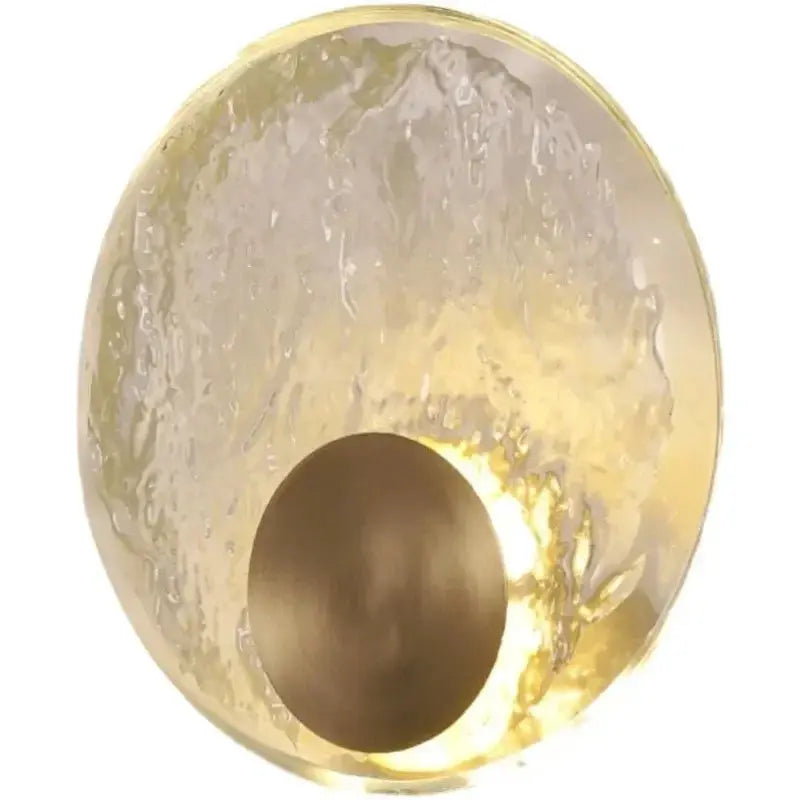 Luxury Copper Crystal Wall Lamp wall sconce with hammered brass disc for living room on Tampa Home & Garden Store