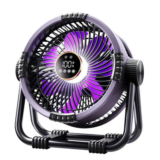 Outdoor Essentials | Rechargeable Camping Fan with LED Light & Power Bank | 20000mAh Battery for Extended Use