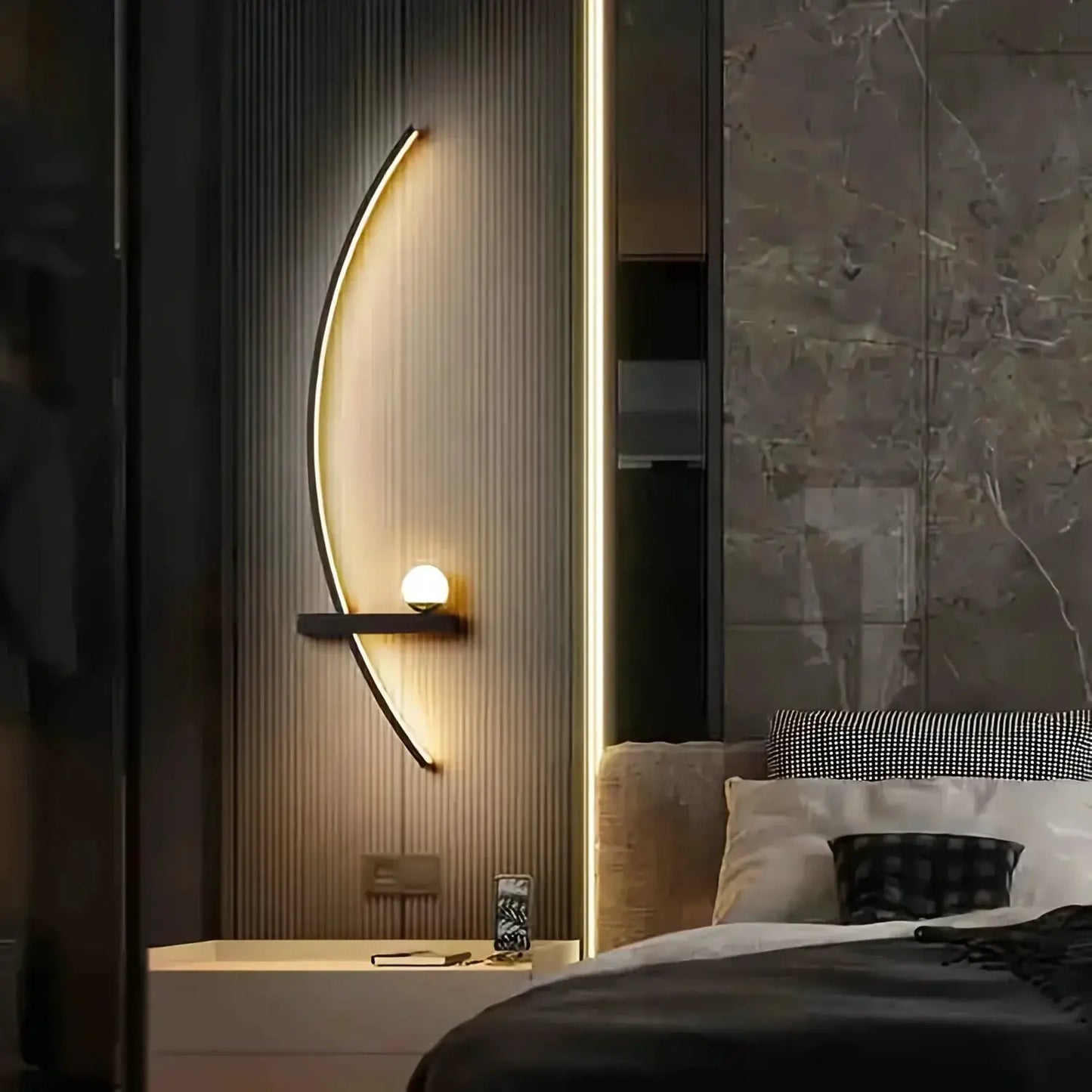 2pcs Modern Adjustable LED Wall Sconce 31.5" Arched Bedside Lamp 3000K Warm Glow - Tampa Home & Garden Store