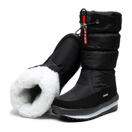 Women's Winter Boots, black waterproof pair with plush lining and sole UpTrend Deals on Tampa Home & Garden Store