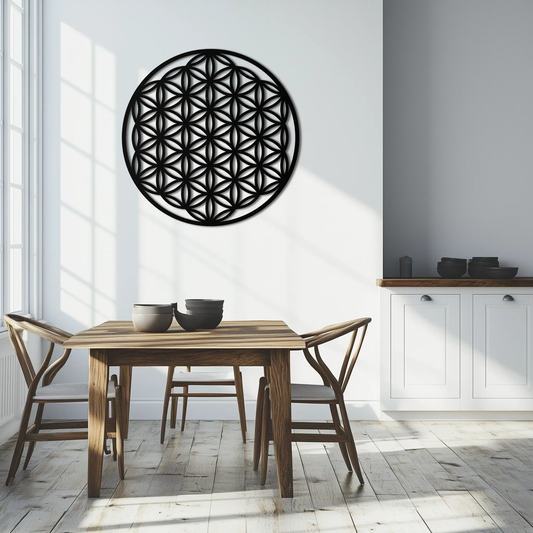 Sacred Geometry Metal Wall Art - Flower of Life Design - KAF158 - Tampa Home & Garden Store