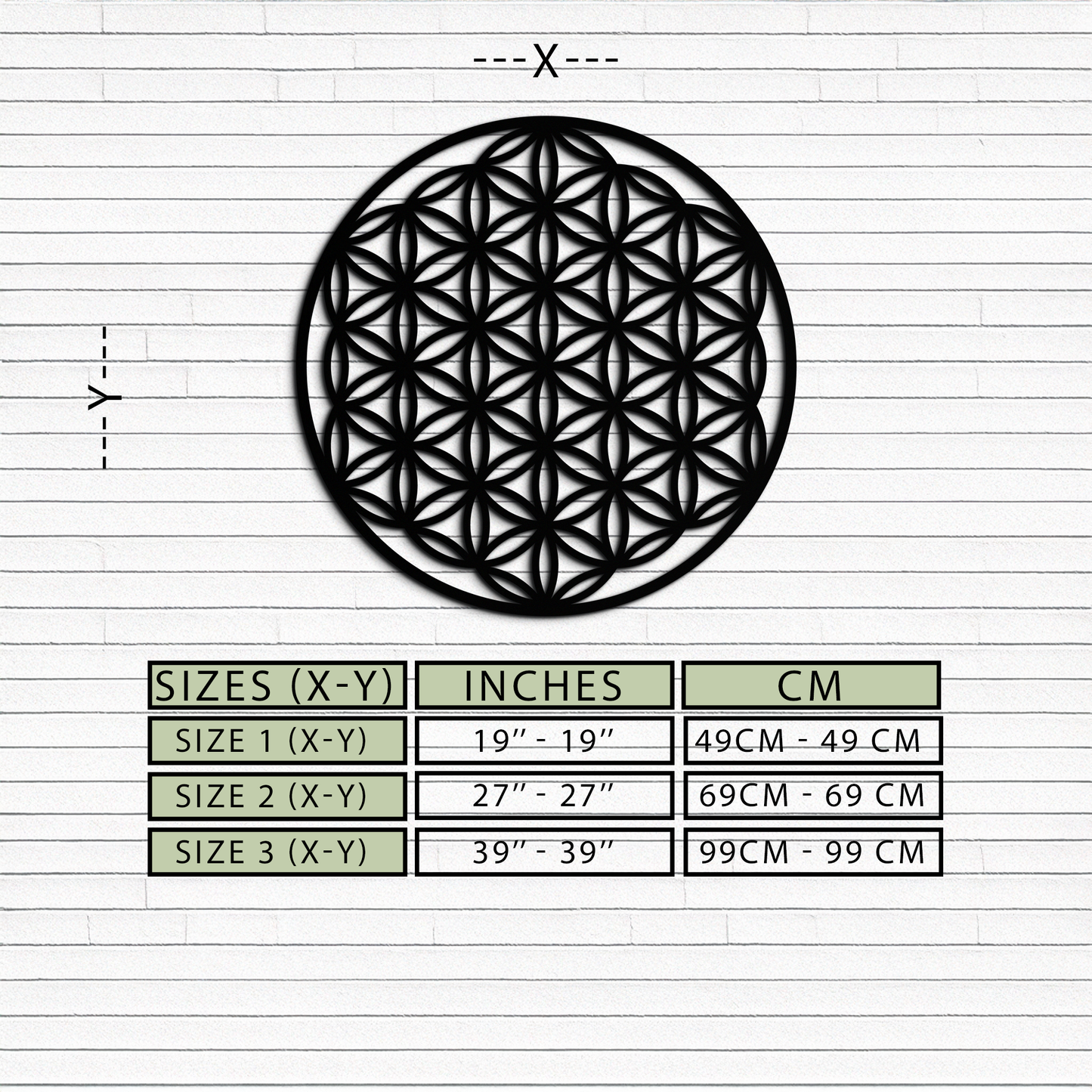 Sacred Geometry Metal Wall Art - Flower of Life Design - KAF158 - Tampa Home & Garden Store