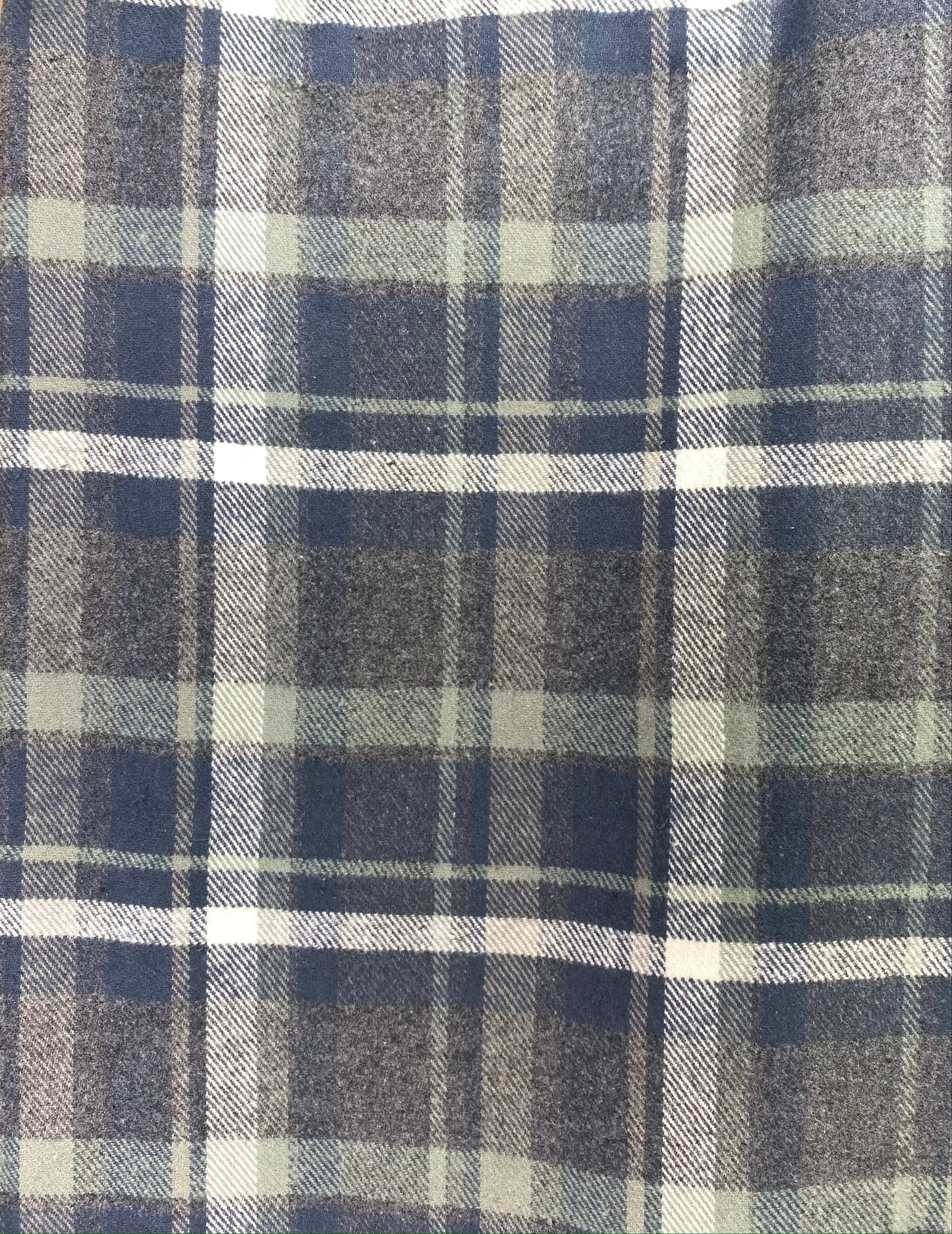 Scarf Thistle and Stitch plaid flannel in sage, dusty blue, heather gray and cream on Tampa Home and Garden Store