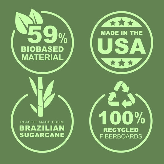 Samsill Sustainable 1.5 Inch 3 Ring Binders Set eco badges on green biobased USA made recycled on Tampa Home & Garden Store