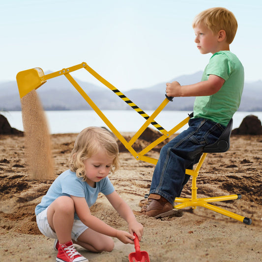 Sand Digger with 2-Handed Controls and Flexible Shovel for 3+ Years Old Kids-Yellow - Tampa Home & Garden Store