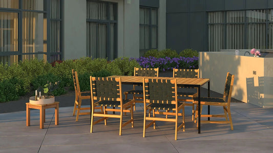 Sava Indoor Outdoor Armless Dining Side Chair in Black Webbing - Tampa Home & Garden Store