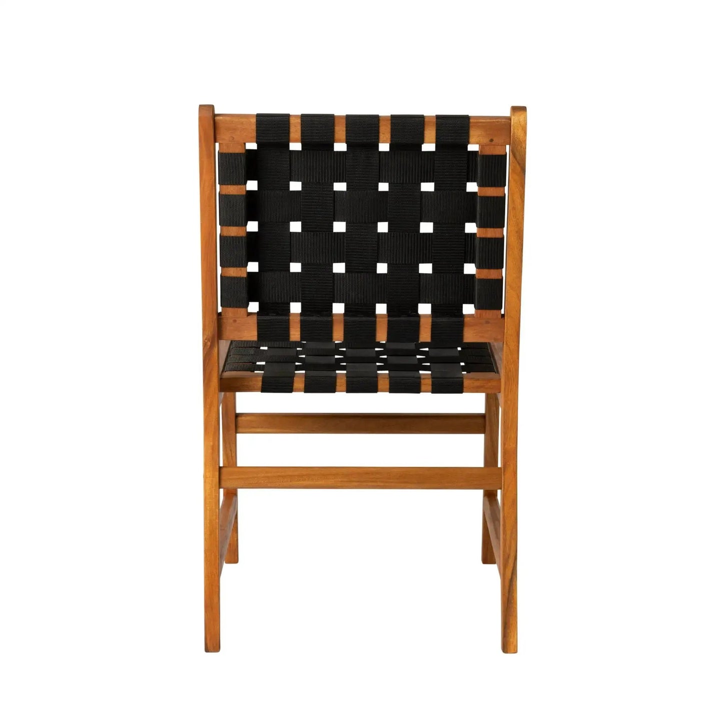 Sava Armless Outdoor Dining Chair Black Webbing with wooden frame on Tampa Home & Garden Store
