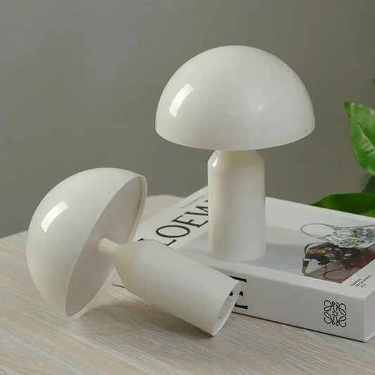 Mushroom LED table lamp with touch dimming, white finish Moktan Sabai night light on Tampa Home & Garden Store