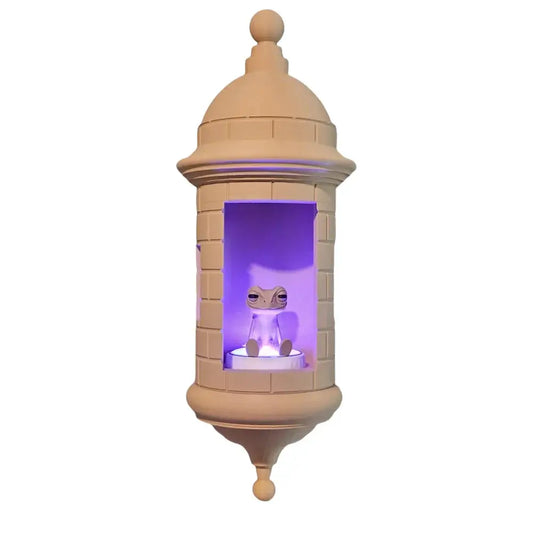 Puerto Rican Garita Coqui Lamp USB LED Night Light cream lantern with purple glow Moktan Sabai on Tampa Home & Garden Store