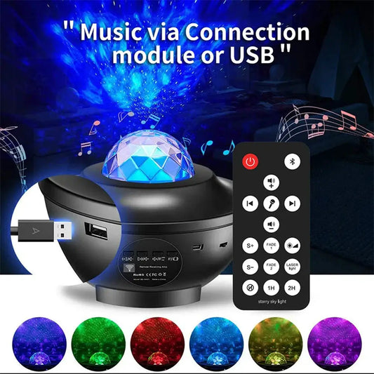 Galaxy Projector Starry Sky Light Ocean Wave night light remote USB Moktan Sabai on Tampa Home & Garden Store