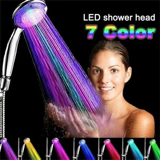 7-Color LED Rainfall Shower Head Water Saving Bathroom Replacement Sprayer - Tampa Home & Garden Store