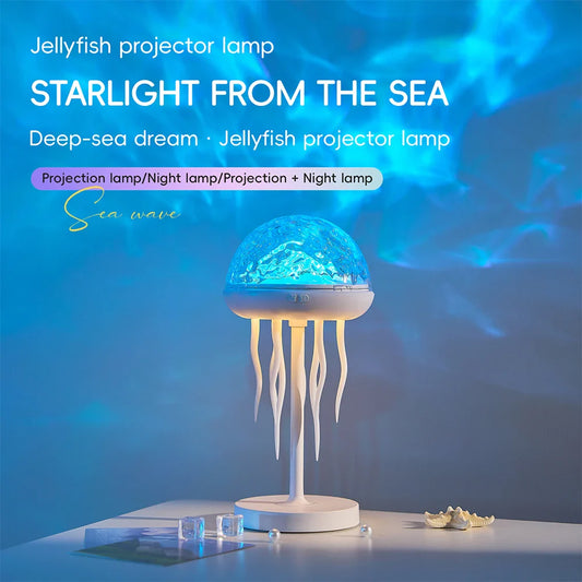 Jellyfish LED Projection Night Light Table Lamp Remote Ocean Ambient Bedroom - Tampa Home & Garden Store