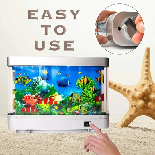 Virtual Aquarium Night Light Tropical Fish Lamp with blue LED tank Moktan Sabai on Tampa Home & Garden Store