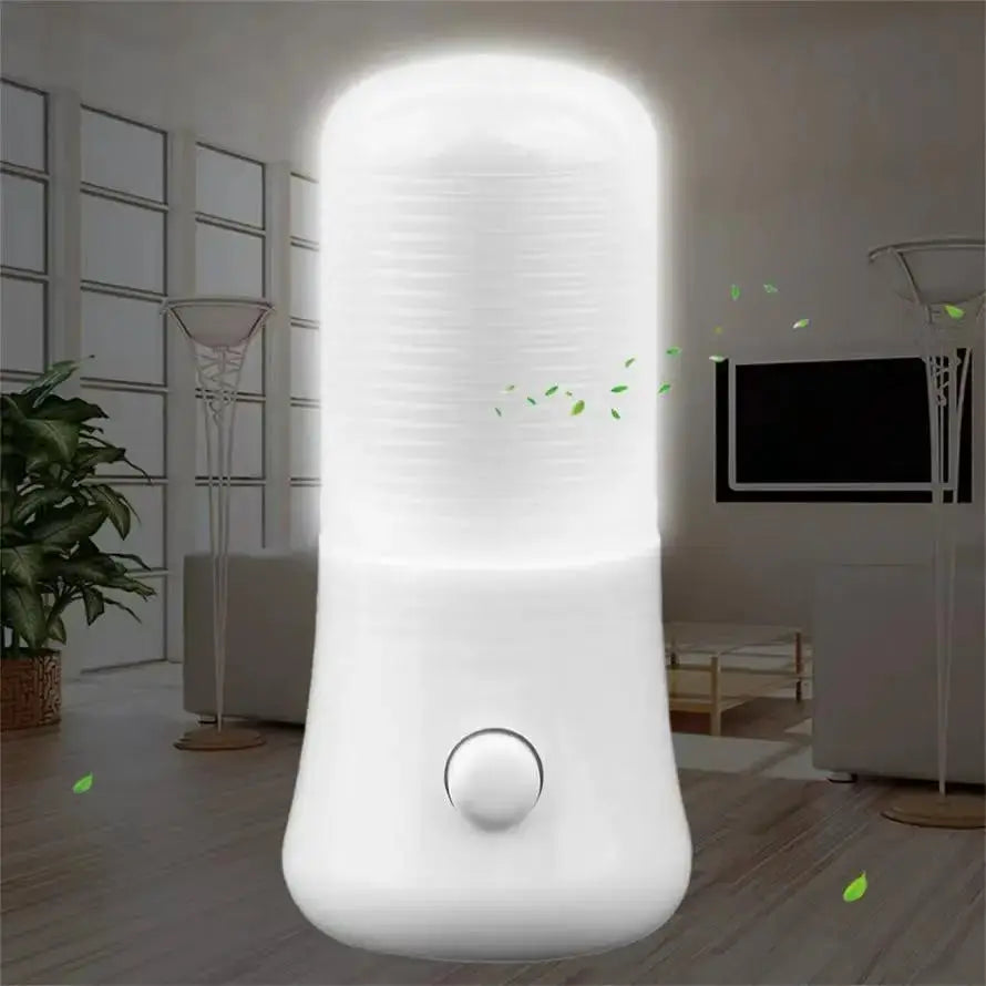 Led Night Light Plug-In Wall Lamp white plastic with warm glow and base button on Tampa Home & Garden Store