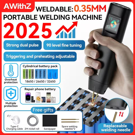 AWithZ Portable Handheld Spot Welder DIY 90 Gears Adjustable for 18650 Battery - Tampa Home & Garden Store
