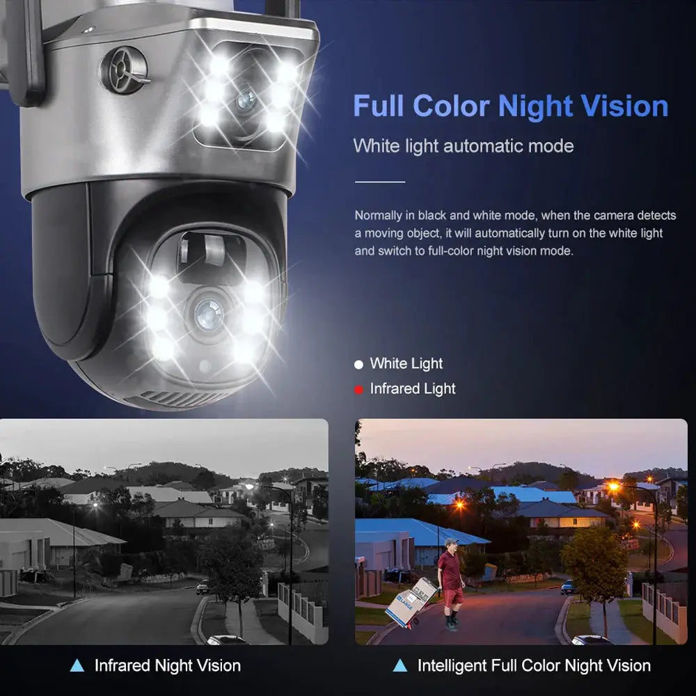 4G WiFi Solar Security Camera Dual Lens 8MP Outdoor with white LED night vision Moktan Sabai on Tampa Home & Garden Store