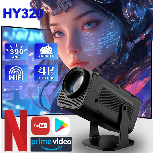 2025 4K Android 11 Projector 1080P 390ANSI Dual WiFi6 BT5.0 Portable Cinema - Tampa Home & Garden Store