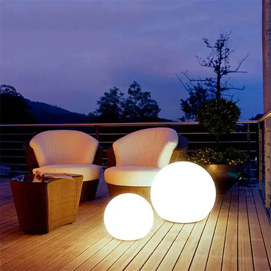 Solar LED Garden Ball Lights RGB outdoor deck decor with small glowing spheres Moktan Sabai on Tampa Home & Garden Store