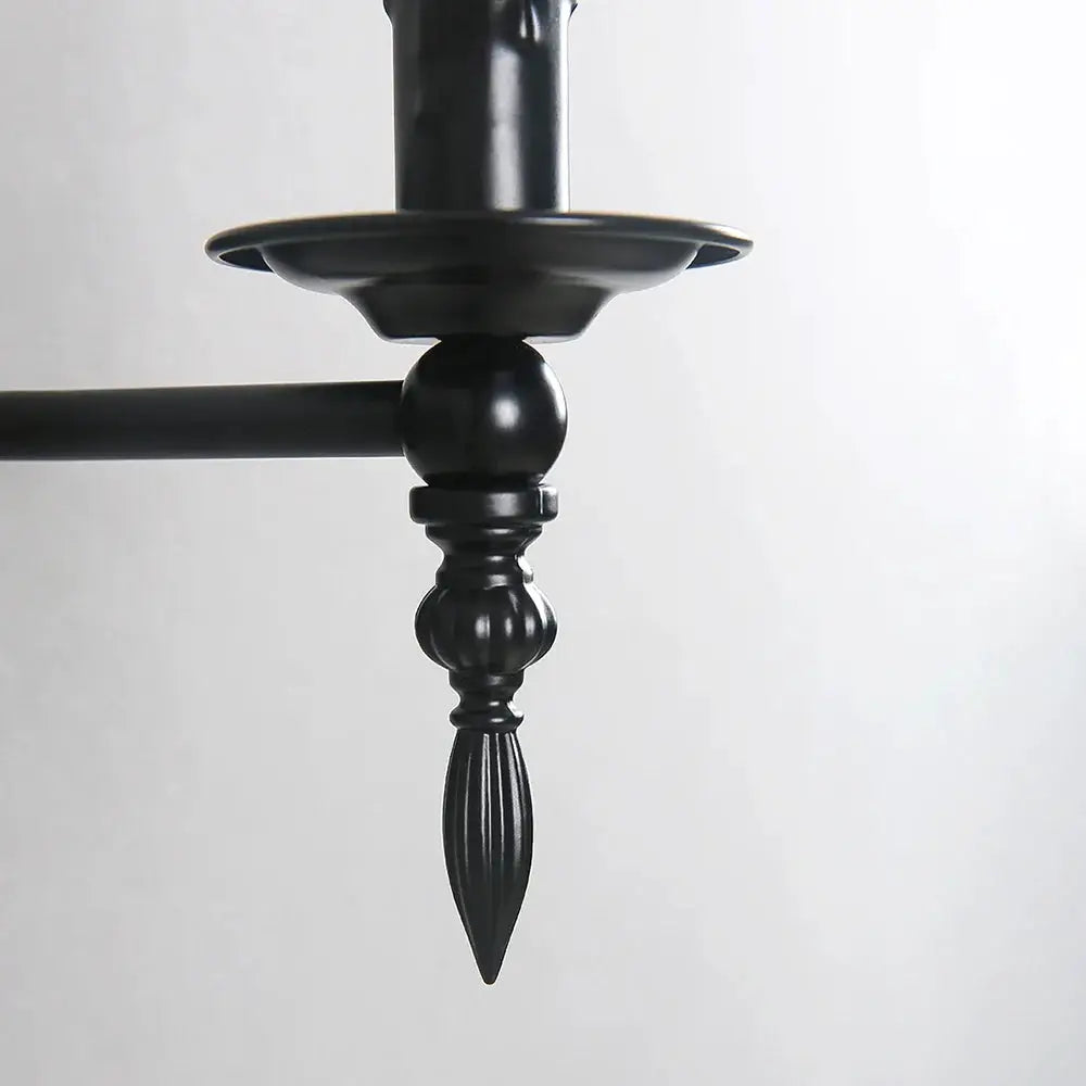 Vintage industrial wall sconce candle lamp, black finish, turned finial Moktan Sabai on Tampa Home & Garden Store