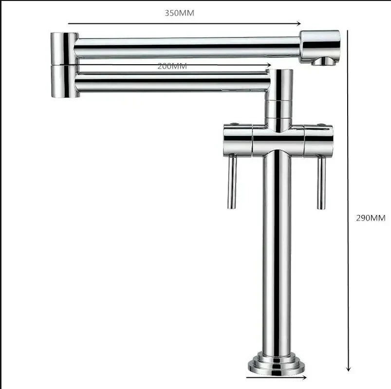 DecorBites solid-brass deck-mounted kitchen faucet chrome finish with dual levers on Tampa Home & Garden Store