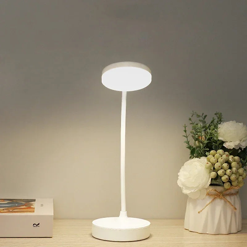 Moktan Sabai portable LED desk lamp with USB battery, white finish, eye-care dimmable light on Tampa Home & Garden Store