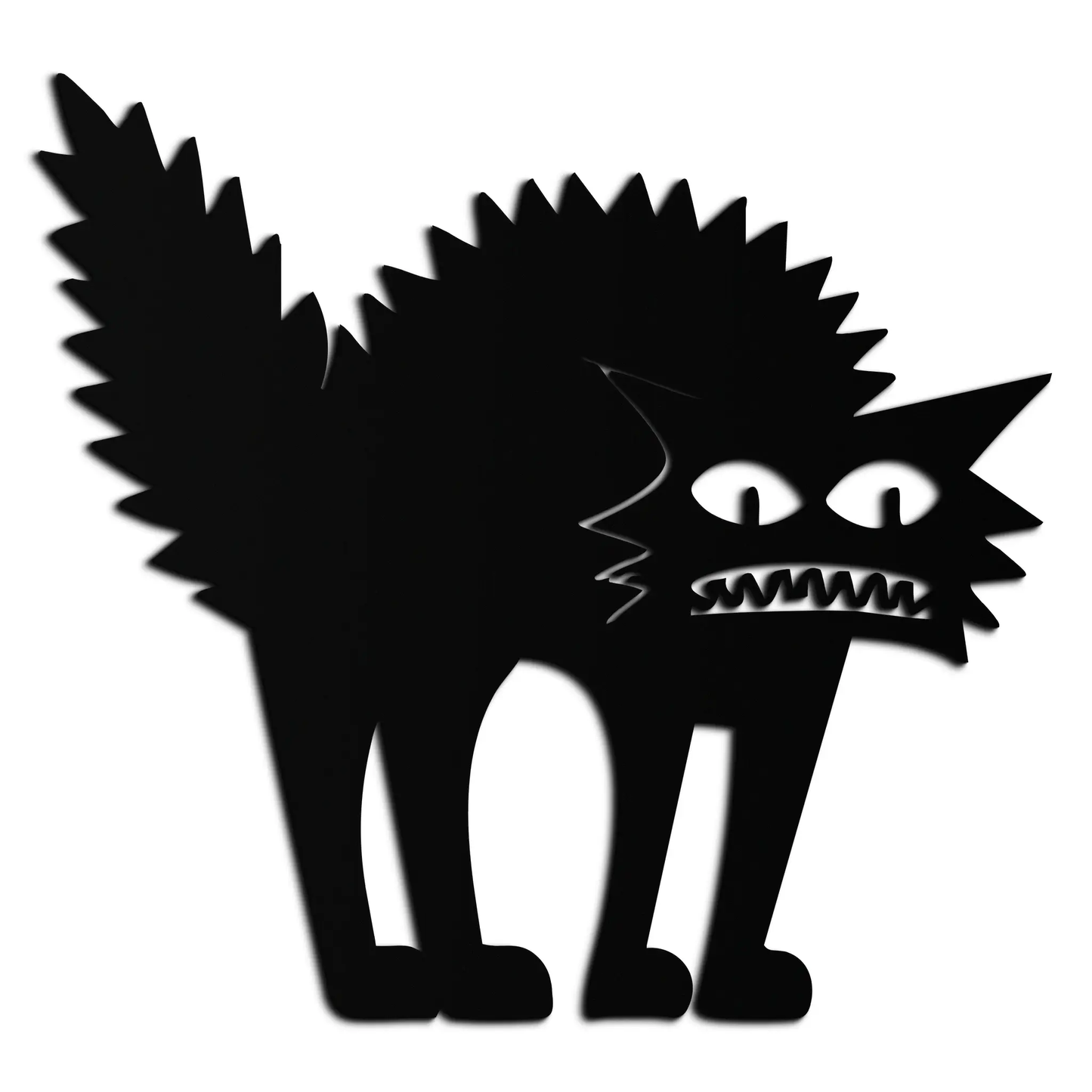 Scared Cat Silhouette Metal Wall Art, black metal by Enova Art on Tampa Home & Garden Store