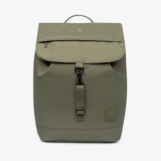 Kaut Backpack Olive with rounded silhouette, top flap and front buckle, Lefrik USA on Tampa Home & Garden Store