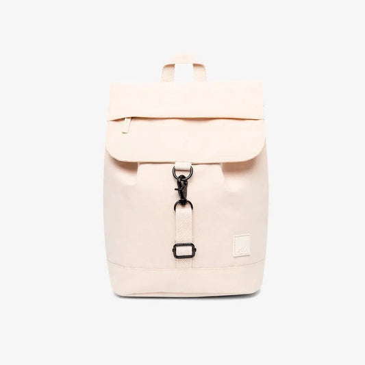 Kaut Mini Backpack in Ecru by Lefrik USA, compact beige backpack with front flap and buckle on Tampa Home & Garden Store