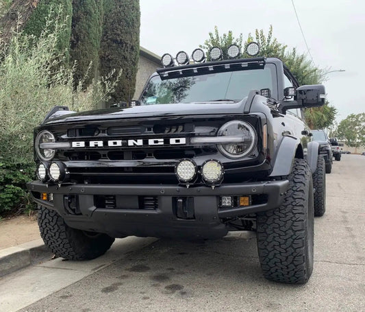 Ford Bronco bumper mount 2021 bolt-on four-light kit, black finish by GGLighting on Tampa Home & Garden Store