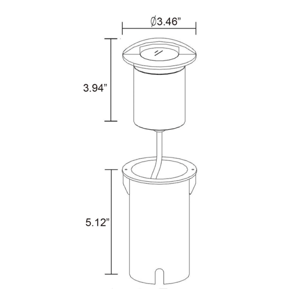 Éclairage extérieur basse tension pour puits creusé noir Stel-Path