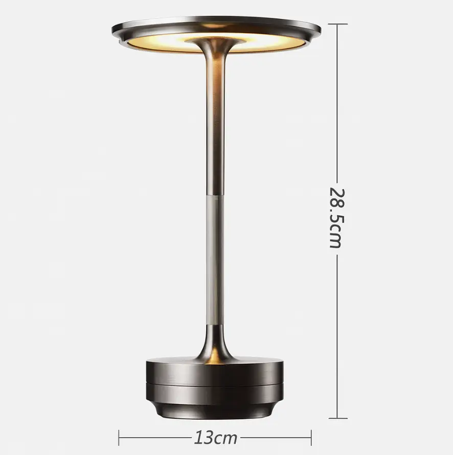 Modern Brass Cone LED Cordless USB-C Table Lamp Moktan Sabai, bronze finish, 28.5 cm tall on Tampa Home & Garden Store