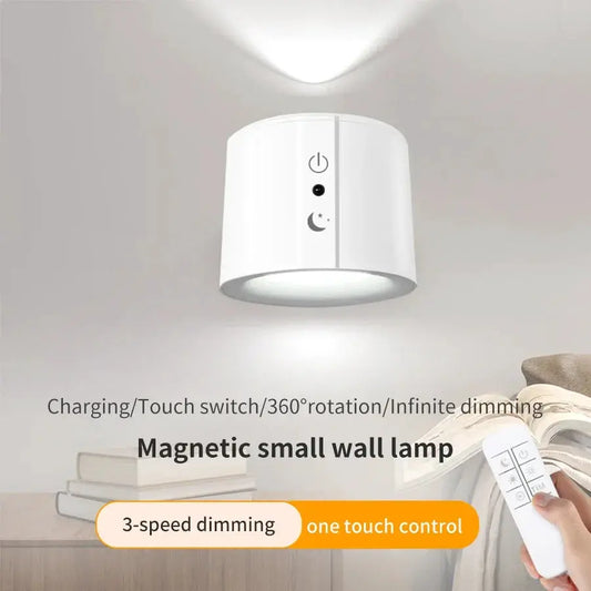 Wireless LED wall sconce, white finish, 360° rotation, touch control, 3-color temperature on Tampa Home & Garden Store
