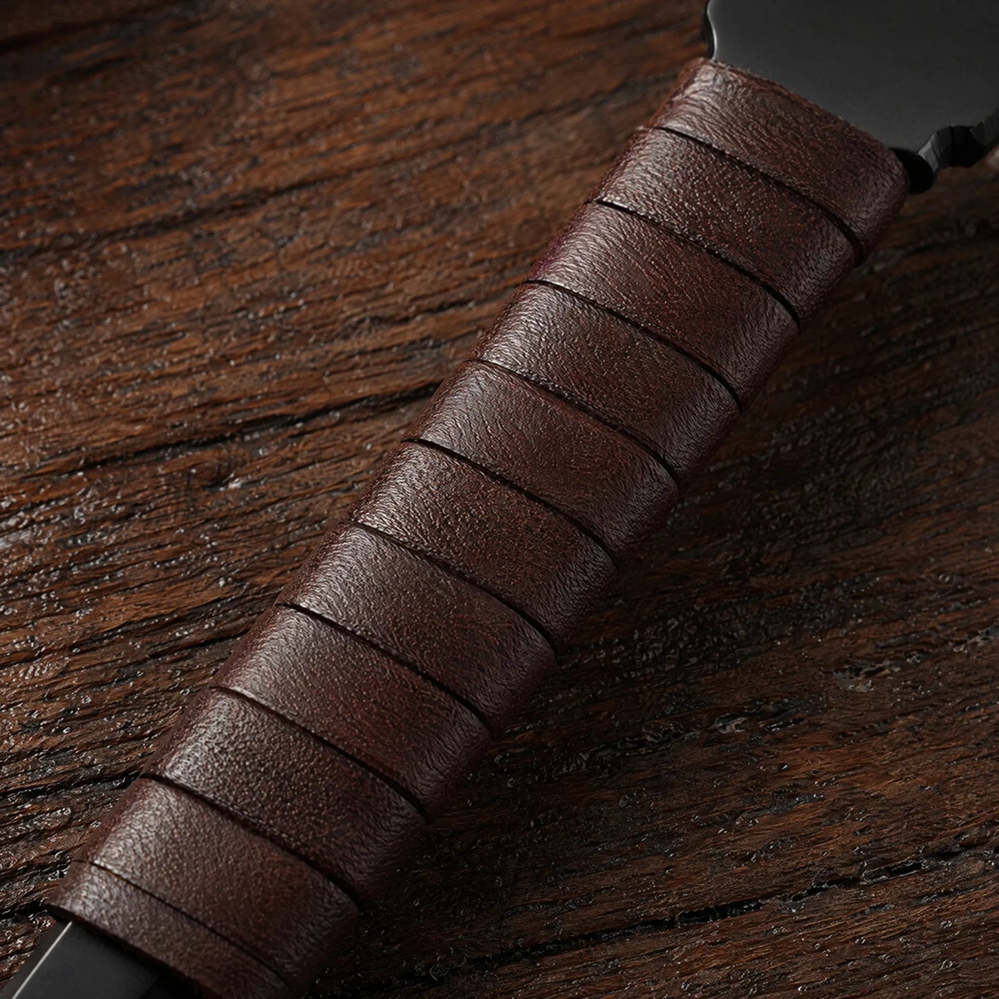 Compact Steel and Leather Camping Knife Tool