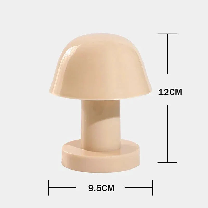 Moktan Sabai Mini Mushroom LED Night Light beige plastic desk lamp 12cm tall on Tampa Home & Garden Store