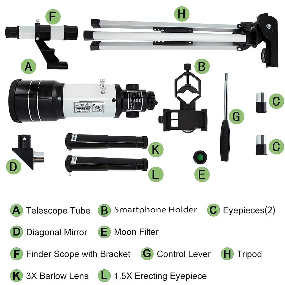 150X portable refractor telescope 70mm aperture with tripod Moktan Sabai on Tampa Home & Garden Store