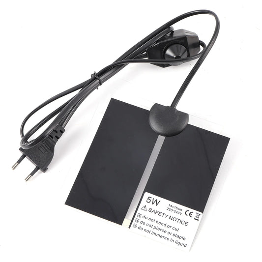 Black 5W waterproof plant heating pad with adjustable controller, reptile mat for seedlings on Tampa Home & Garden Store