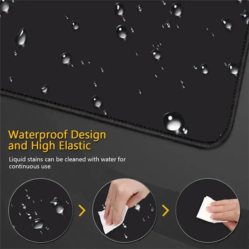 XXL Extended Gaming Mouse Pad Moktan Sabai black hexagon design waterproof stitched edges on Tampa Home & Garden Store