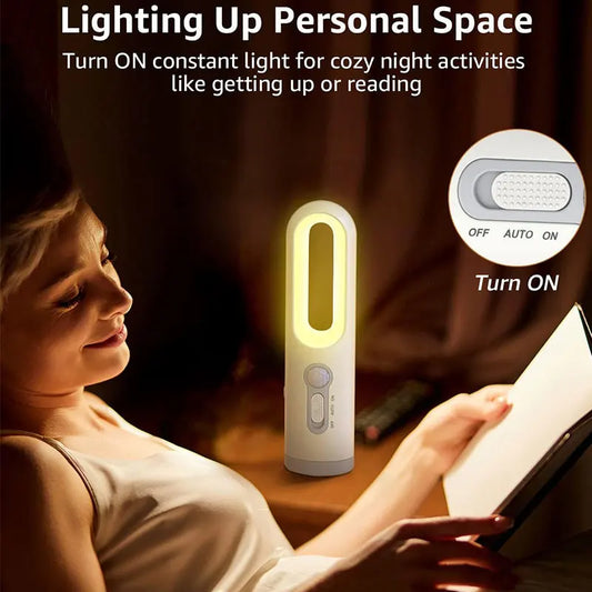 2 in 1 Motion Sensor Night Light Portable Flashlight Bedroom Bathroom Bedside Lamp - Tampa Home & Garden Store