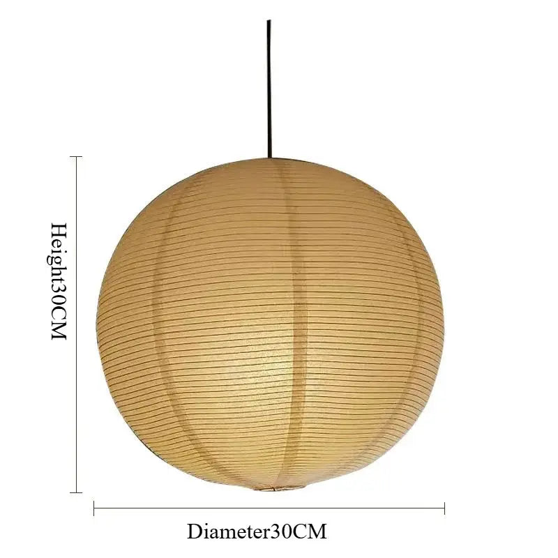 Japanese Noguchi Paper Lantern Pendant Light by Moktan Sabai, paper sphere ceiling lamp 30cm on Tampa Home & Garden Store