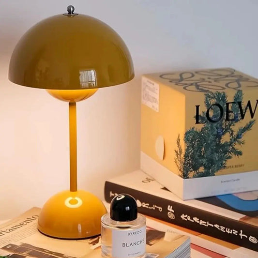 Modern Mushroom Night Light LED Lamp Moktan Sabai yellow dome bedside lamp on Tampa Home & Garden Store