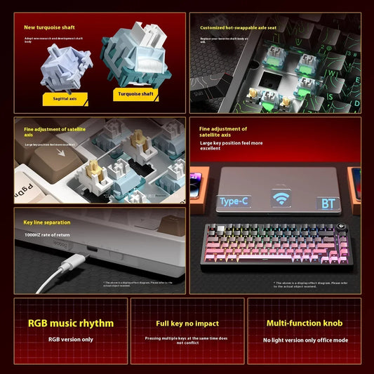 Leobog Hi75C aluminum wireless mechanical keyboard kit by FLIPSTYLEZLLC with hotswap on Tampa Home & Garden Store