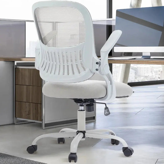 Ergonomic mesh office chair Moktan Sabai with adjustable armrests, white on Tampa Home & Garden Store